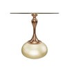 Savoy Wide Side Table with Gold Stainless Steel Top Round Accent Table and Elegant Pedestal Base