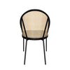 Urbane Dining Chair with Vinyl Fabric Seat and Wicker/Vinyl Backrest in Black Stainless Steel