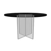 Valore Coffee Table with Round MDF Tabletop and Sturdy Acrylic Cross Base