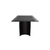 Zelan Dining Table with Rectangular Glass or Sintered Stone Tabletop and Steel Legs