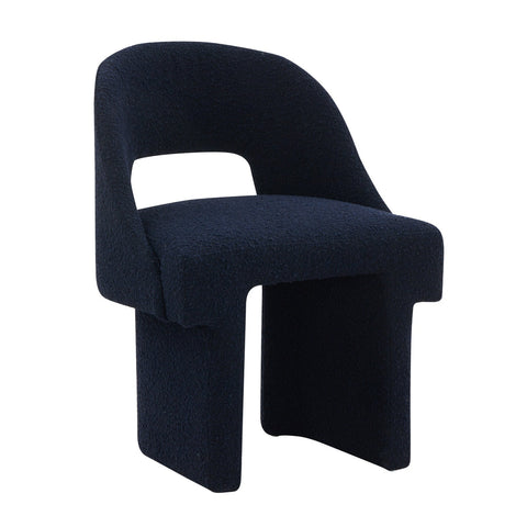 Quell Boucle Accent Chair with a Curved Open Back Design and Manufactured Wood Frame