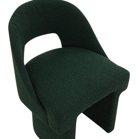 Quell Boucle Accent Chair with a Curved Open Back Design and Manufactured Wood Frame