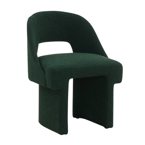 Quell Boucle Accent Chair with a Curved Open Back Design and Manufactured Wood Frame