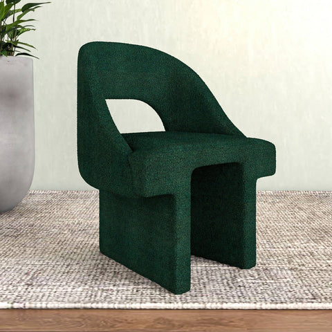 Quell Boucle Accent Chair with a Curved Open Back Design and Manufactured Wood Frame