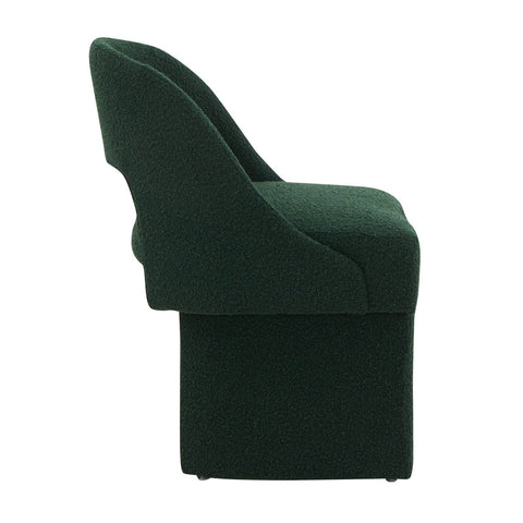 Quell Boucle Accent Chair with a Curved Open Back Design and Manufactured Wood Frame