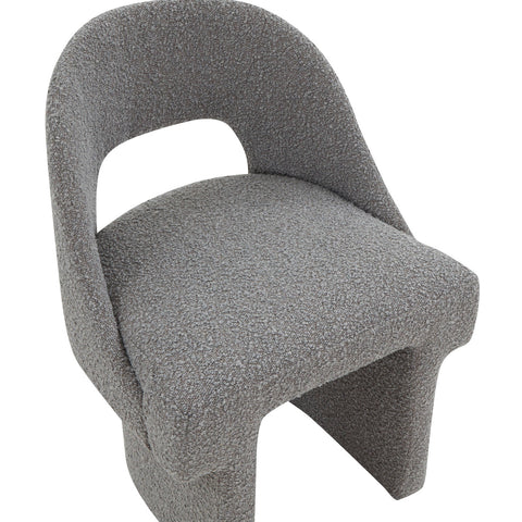 Quell Boucle Accent Chair with a Curved Open Back Design and Manufactured Wood Frame