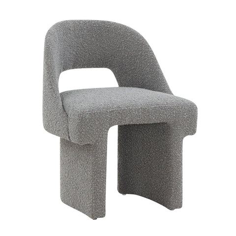 Quell Boucle Accent Chair with a Curved Open Back Design and Manufactured Wood Frame