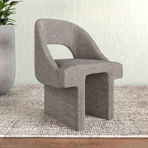 Quell Boucle Accent Chair with a Curved Open Back Design and Manufactured Wood Frame