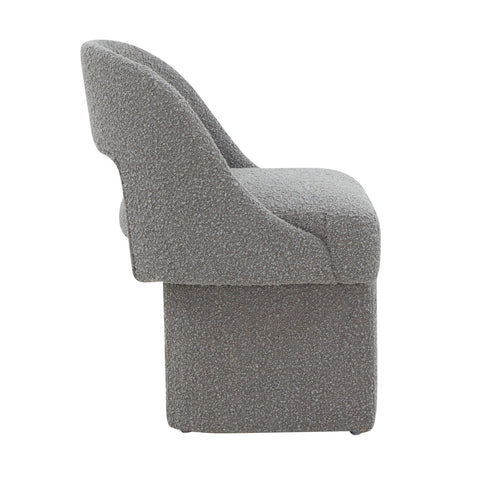 Quell Boucle Accent Chair with a Curved Open Back Design and Manufactured Wood Frame