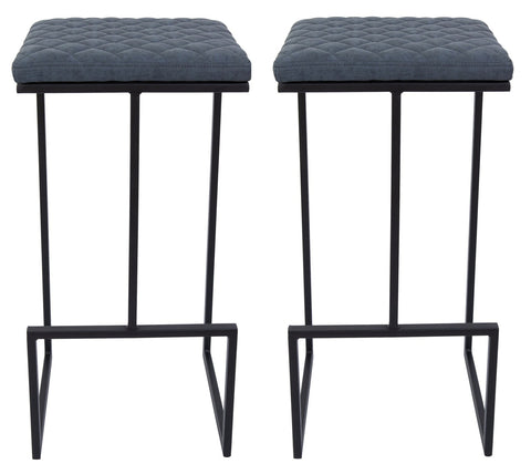 Quincy Leather Bar Stools With Metal Frame