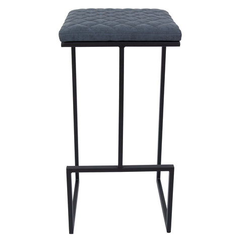 Quincy Quilted Stitched Leather Bar Stools With Metal Frame