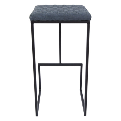 Quincy Quilted Stitched Leather Bar Stools With Metal Frame