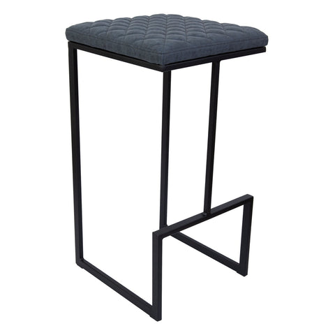 Quincy Quilted Stitched Leather Bar Stools With Metal Frame