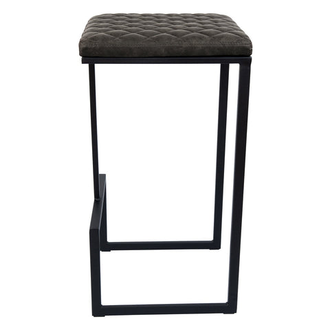 Quincy Quilted Stitched Leather Bar Stools With Metal Frame