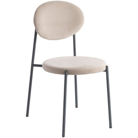 Euston Modern Velvet Dining Kitchen Side Chair with Powder Coated Grey Steel Frame, Set of 4