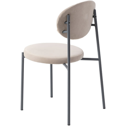 Euston Modern Velvet Dining Kitchen Side Chair with Powder Coated Grey Steel Frame, Set of 4