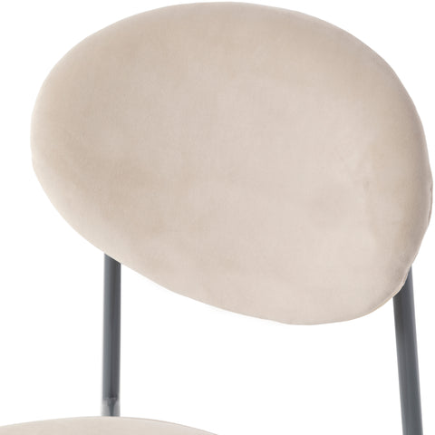 Euston Modern Upholstered Dining Chair with Round Wicker/Velvet Back Style