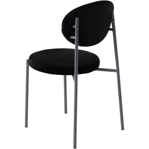 Euston Modern Velvet Dining Kitchen Side Chair with Powder Coated Grey Steel Frame, Set of 4