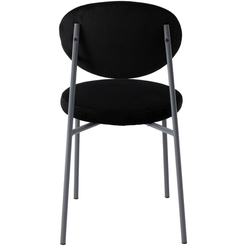 Euston Modern Velvet Dining Kitchen Side Chair with Powder Coated Grey Steel Frame, Set of 4