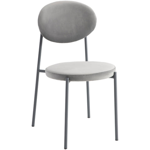 Euston Modern Velvet Dining Kitchen Side Chair with Powder Coated Grey Steel Frame, Set of 4