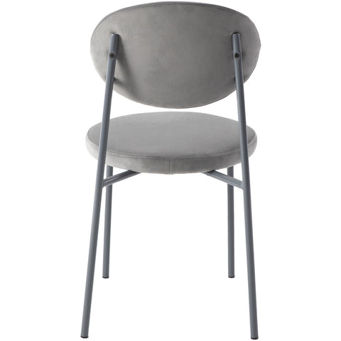 Euston Modern Velvet Dining Kitchen Side Chair with Powder Coated Grey Steel Frame, Set of 4