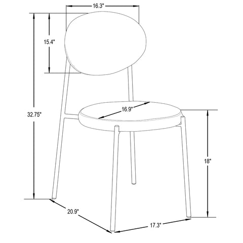 Euston Modern Velvet Dining Kitchen Side Chair with Powder Coated Grey Steel Frame, Set of 4