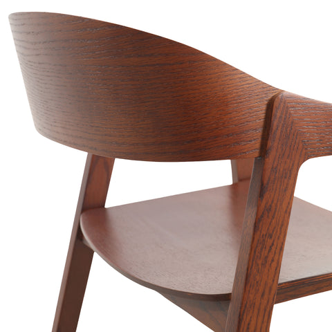 Rivo Dining Chairs in Sturdy Oak Wood with Open Back Design and Armrests