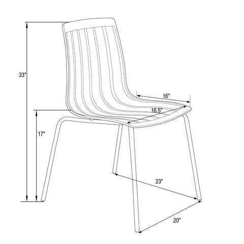 Ralph Dining Chair in Clear Set of 2