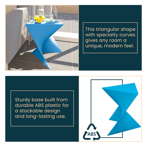 Randolph Triangular Accent Side Table in ABS/PC Plastic