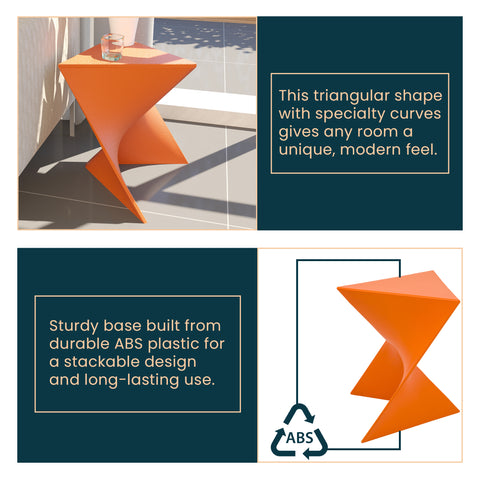 Randolph Triangular Accent Side Table in ABS/PC Plastic