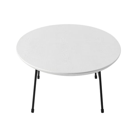 Rossmore Mid Century Modern Oval Coffee Table with Black Powder Coated Steel Frame