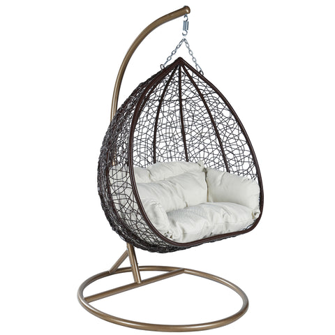 Recluse Two-Person Seater Hanging Swing Chair with Teardrop Design