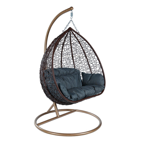 Recluse Two-Person Seater Hanging Swing Chair with Teardrop Design