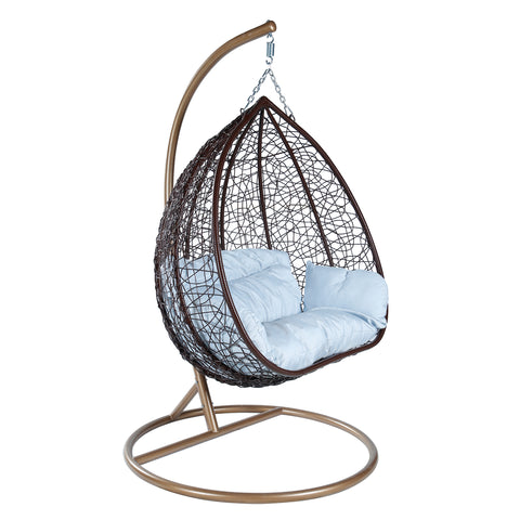 Recluse Two-Person Seater Hanging Swing Chair with Teardrop Design