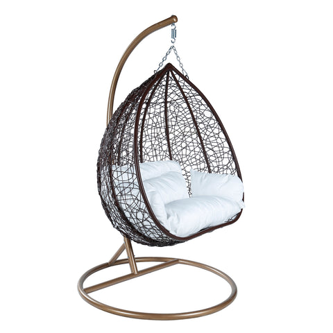 Recluse Two-Person Seater Hanging Swing Chair with Teardrop Design