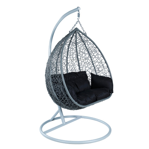 Recluse Two-Person Seater Hanging Swing Chair with Teardrop Design