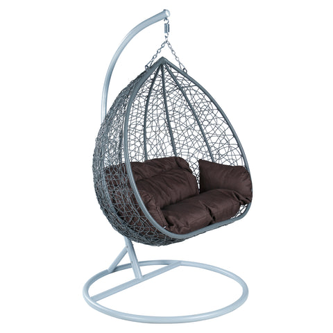 Recluse Two-Person Seater Hanging Swing Chair with Teardrop Design