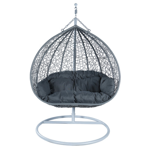 Recluse Two-Person Seater Hanging Swing Chair with Teardrop Design