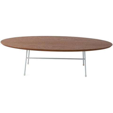 Rossmore Oval Coffee Table with MDF Wood Tabletop in Black/White Steel Frame