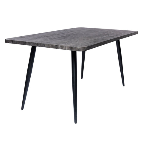 Ravenna Wood 63" Dining Table With Metal Tapered Legs