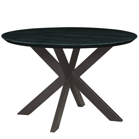 Ravenna 47" Round Wood Dining Table With Modern Metal Base