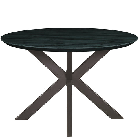 Ravenna 47" Round Wood Dining Table With Modern Metal Base