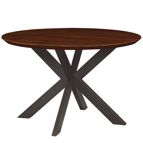 Ravenna 47" Round Wood Dining Table With Modern Metal Base