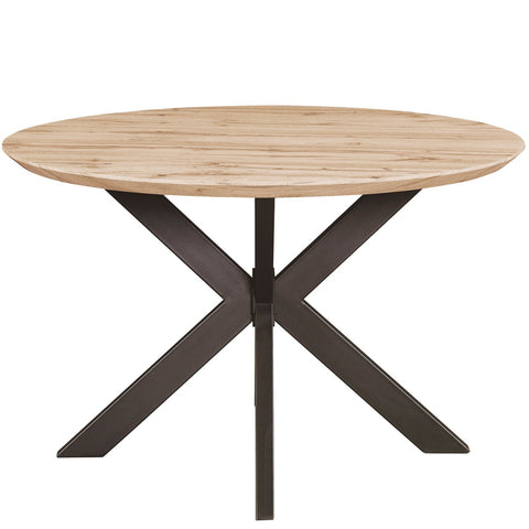Ravenna 47" Round Wood Dining Table With Modern Metal Base