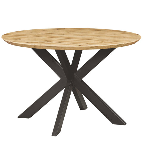 Ravenna 47" Round Wood Dining Table With Modern Metal Base