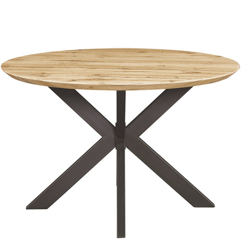 Ravenna 47" Round Wood Dining Table With Modern Metal Base