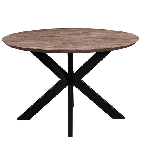 Ravenna 47" Round Wood Dining Table With Modern Metal Base