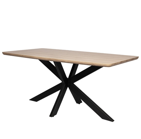 Ravenna 63" Wood Dining Table With Modern Metal Base