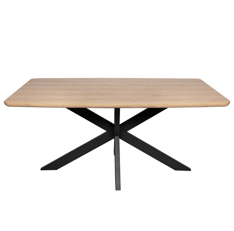 Ravenna 63" Wood Dining Table With Modern Metal Base