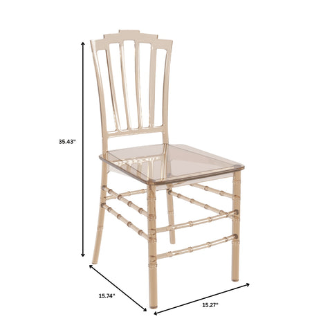 Synth Dining Chair Sleek Modern Polycarbonate Side Chair with Windsor Back Design Accent Chair for Dining Room and Kitchen